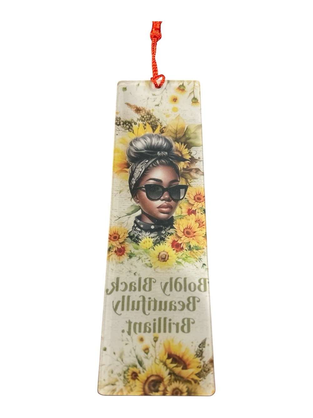 Boldly Black, Beautifully Brilliant Sunflower Acrylic Bookmark - Picture 2 of 2